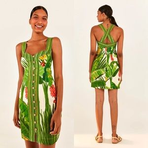 Farm Rio Fresh Forest Scarf Mini Dress